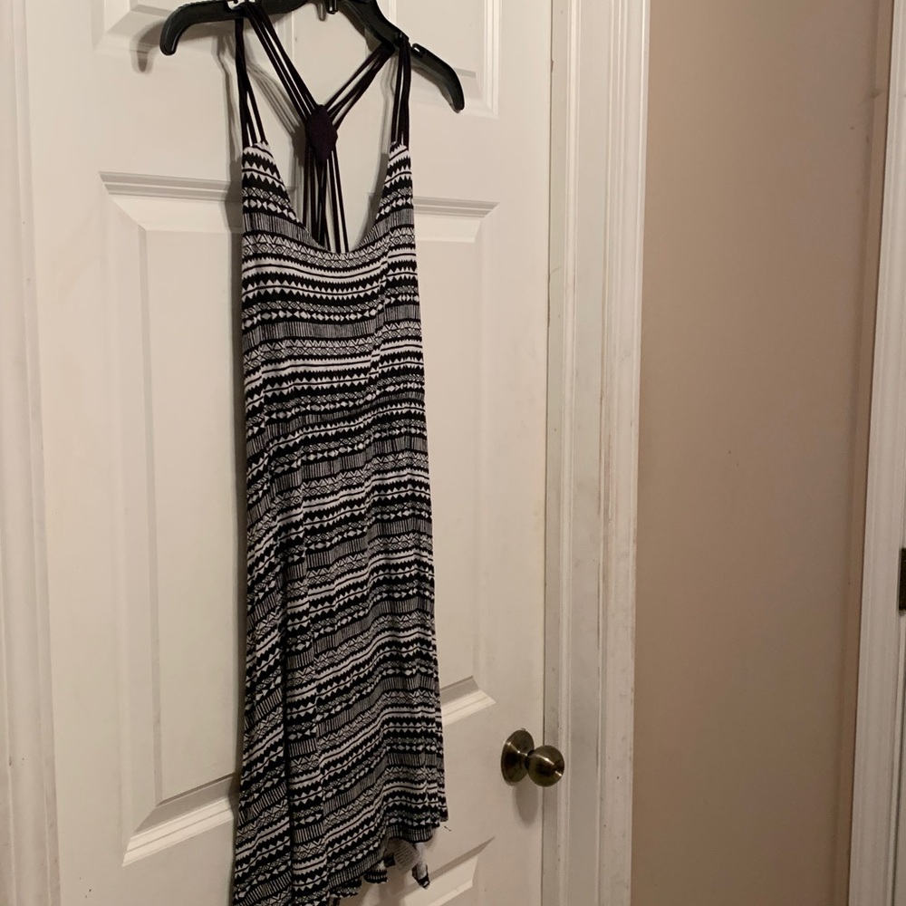 Empyre Black and White Patterned Backless Dress Size medium